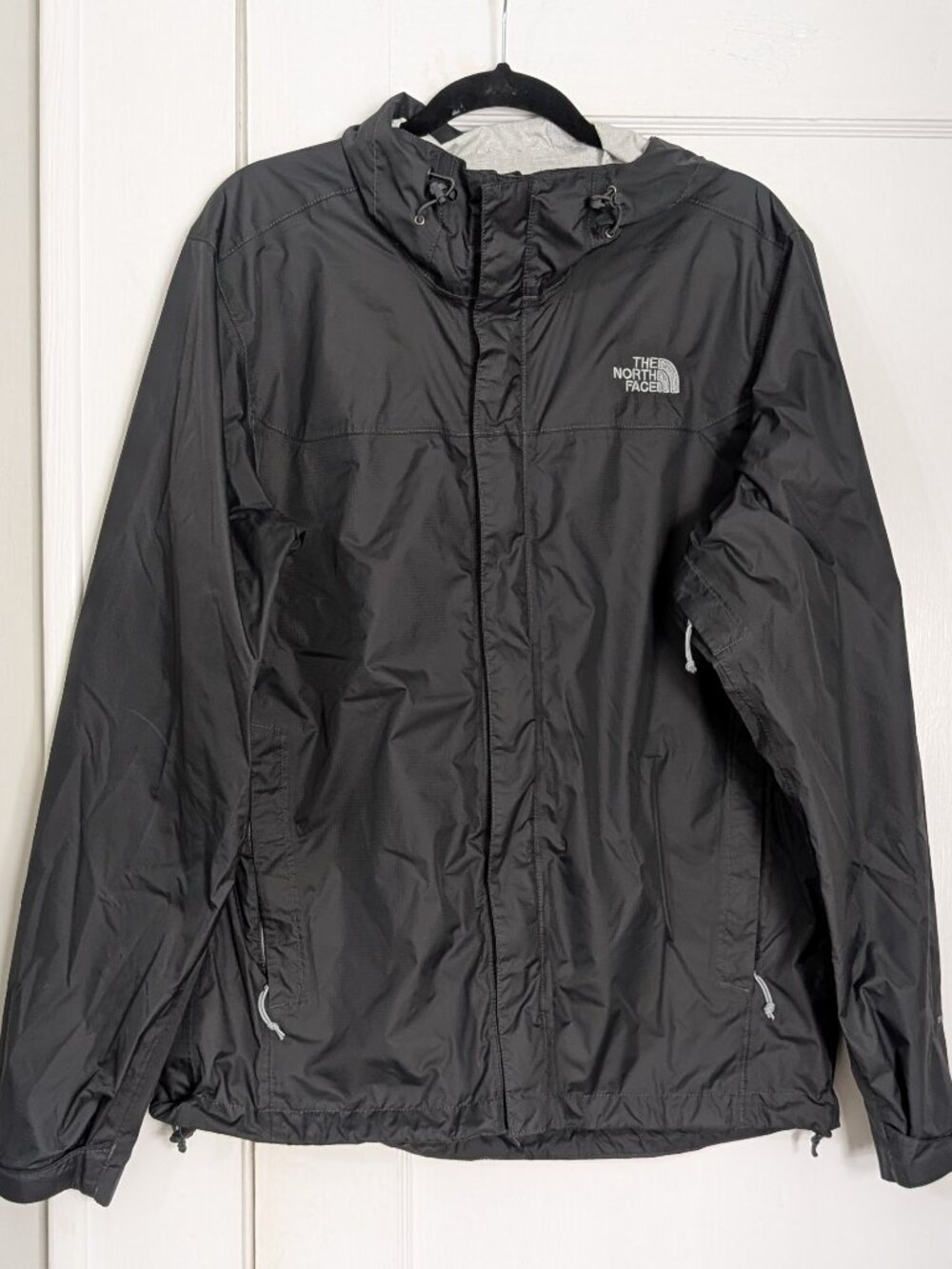 The North Face Men's Nylon Windbreaker Track Jacket Dark Gray Size Medium